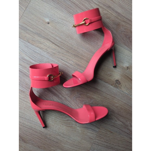 Gucci Ursula Horsebit Ankle Cuff Sandals Fuchsia Barbie Pink Womens 8.5 EU 38.5 - Picture 1 of 13